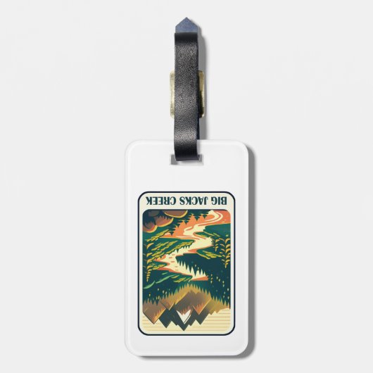 Big Jacks Creek Idaho Kleuren Bagagelabel (Achterkant verticaal)