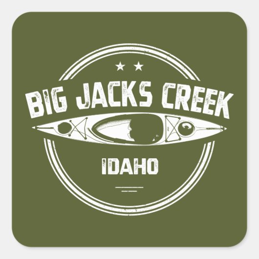 Big Jacks Creek Wild en de Schilderachtig rivier d Vierkante Sticker (Voorkant)
