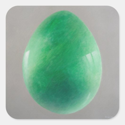Big Jade Egg Vierkante Sticker (Voorkant)