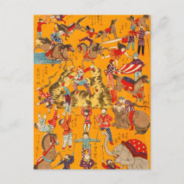 Big Japanese Circus woodblock print Briefkaart