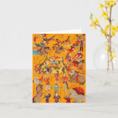 Big Japanese Circus woodblock print Kaart (Gele Bloem)