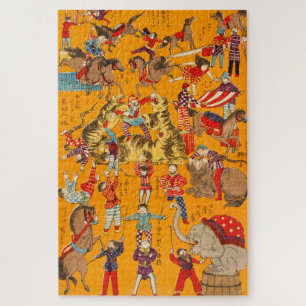 Big Japanese Circus woodblock print Legpuzzel