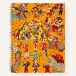 Big Japanese Circus woodblock print  Notitieboek