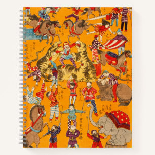 Big Japanese Circus woodblock print Notitieboek