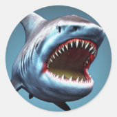 Big Jaws Shark Ronde Sticker (Voorkant)