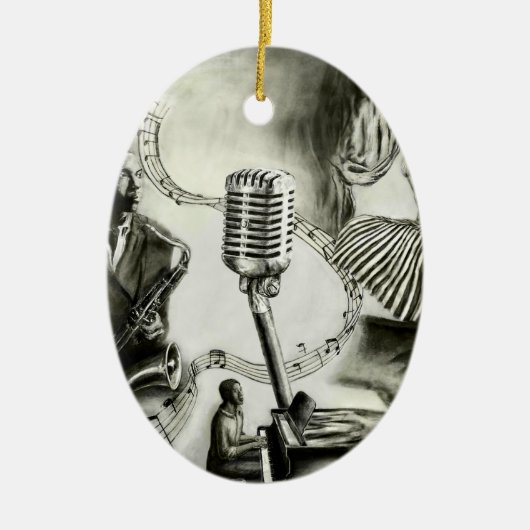 Big Jazz Keramisch Ornament (Voorkant)