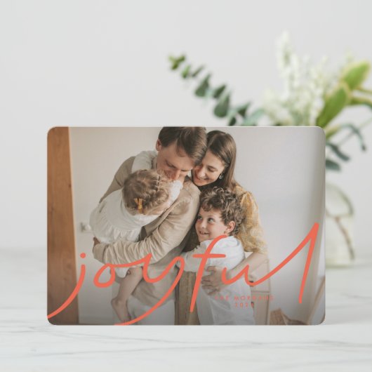 Big Joy Holiday Fotokaart - rood Kaart (Staand voorkant)