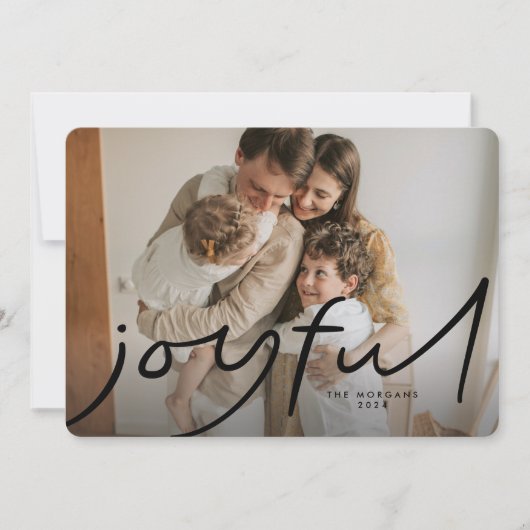 Big Joy Holiday Fotokaart - zwart Kaart (Voorkant)