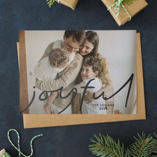 Big Joy Holiday Fotokaart - zwart Kaart