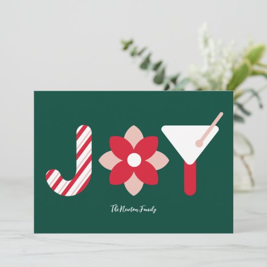 Big Joy Pine Green Holiday Card Kaart (Staand voorkant)