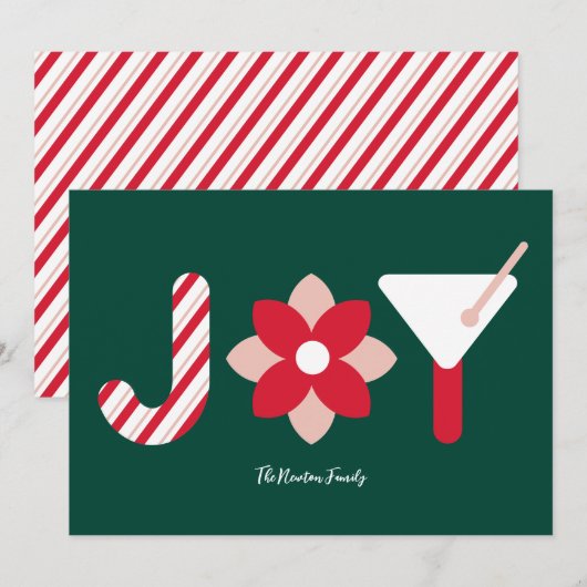 Big Joy Pine Green Holiday Card Kaart (Voorkant / Achterkant)