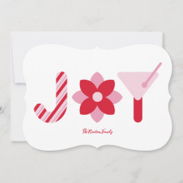 Big Joy Red and Pink Holiday Card Kaart