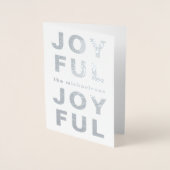 Big Joyful Typografie met kerstfoto Folie Kaarten (Voorkant)
