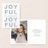 Big Joyful Typografie met kerstfoto Folie Kaarten (Display)