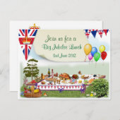 Big Jubilee Lunch Invitation Briefkaart (Voorkant / Achterkant)