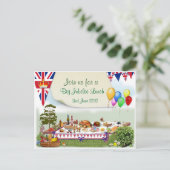 Big Jubilee Lunch Invitation Briefkaart (Staand voorkant)