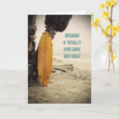 Big Kahuna Surfboard Birthday Card Kaart (Gele Bloem)