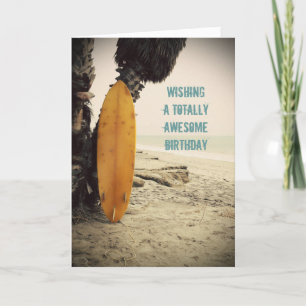 Big Kahuna Surfboard Birthday Card Kaart