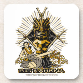 Big Kahuna Tiki Hula Pinup Girl Bier Onderzetter