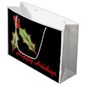 Big Kerstmis Holly Gift Bag Groot Cadeauzakje (Voorkant Gekanteld)