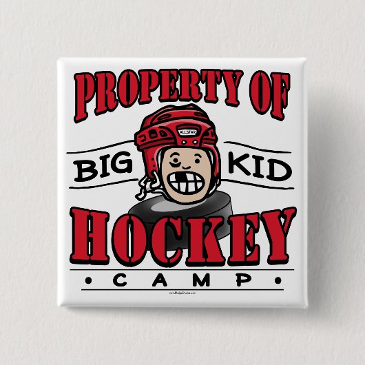 Big Kind Hockey Camp Red Helmet Vierkante Button 5,1 Cm (Voorkant)