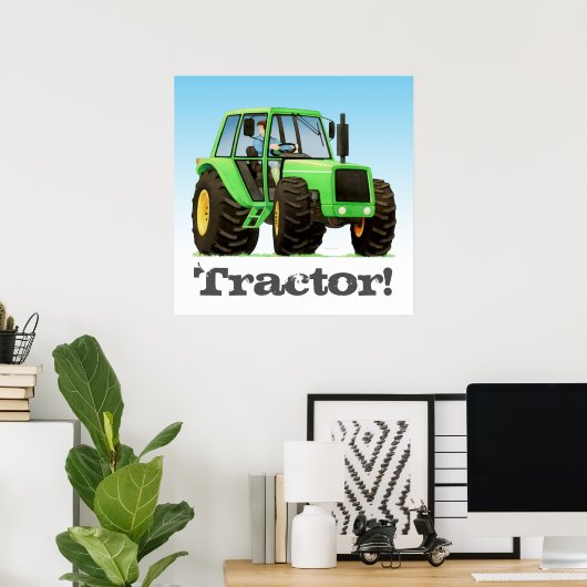 Big Kinder Custom Green Boerderij Tractor Poster (Thuiskantoor)