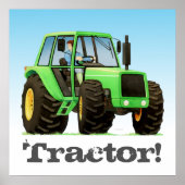 Big Kinder Custom Green Boerderij Tractor Poster (Voorkant)