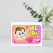 Big Kiss! Briefkaart (Staand voorkant)