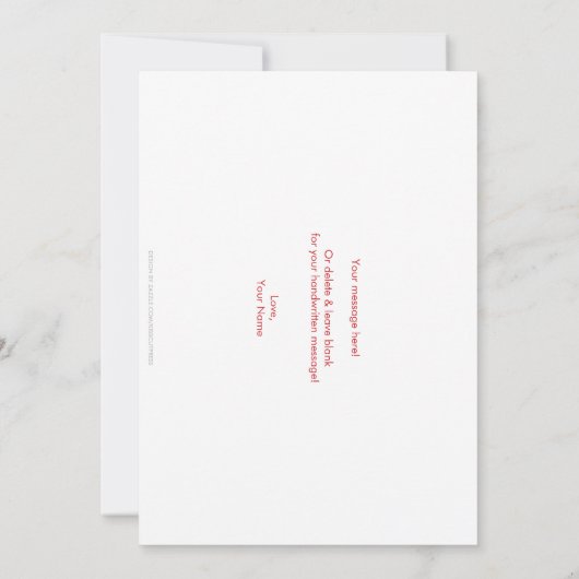 Big Kiss Cupid Valentijn Kaart. Aankondiging (Achterkant)