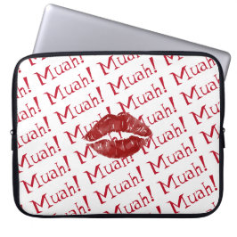 Big Kiss Red Lips Muah Laptop Sleeve