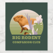 Big Knaagdier Companion Club Capybara Wijn Etiket (Enkel label)
