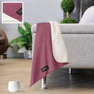 Big Knet Stitch-look - Donkere Roos Sherpa Blanket Deken