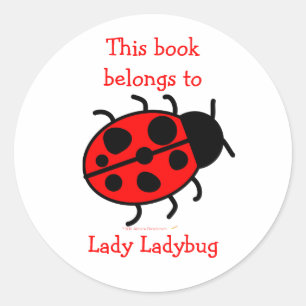 Big Ladybug Schattige Bookplate Label Stickers voo