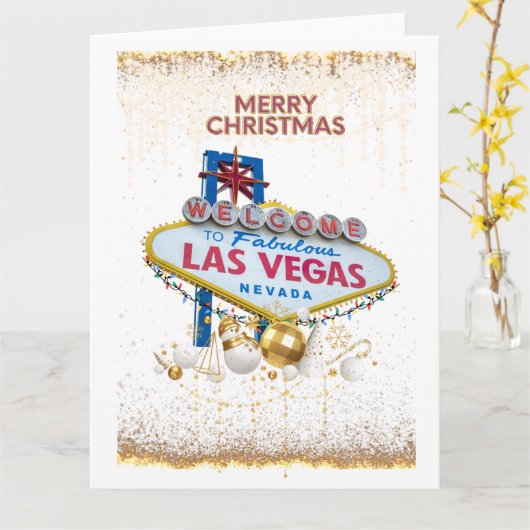 BIG Las Vegas Kerst Kaart (Gele Bloem)