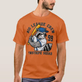 Big League Raccoon Baseball Crew T-shirt (Voorkant)