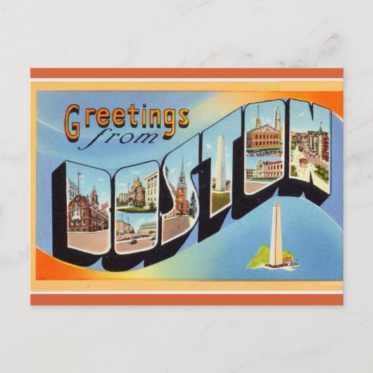  Big Letter Boston Massachusetts Briefkaart (Voorkant)