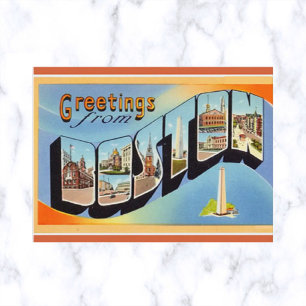  Big Letter Boston Massachusetts Briefkaart