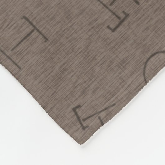 Big Letter Cattle Brand Brown Fleece Deken (Hoek)