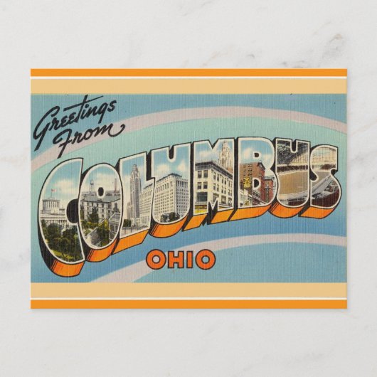  Big Letter Columbus Ohio Briefkaart (Voorkant)