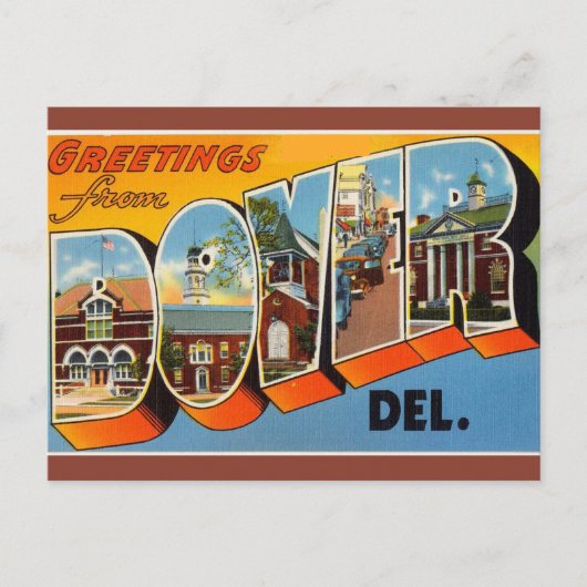  Big Letter Dover Delaware Briefkaart (Voorkant)
