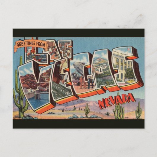  Big Letter Las Vegas Nevada Briefkaart (Voorkant)