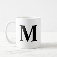 Big Letter Monogram Modern Minimale Zwart Wit