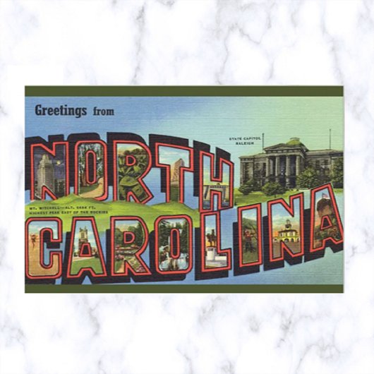  Big Letter North Carolina Briefkaart