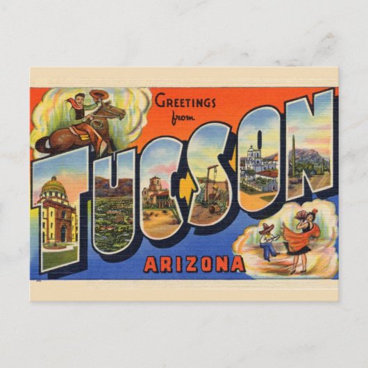  Big Letter Tuscon Arizona Briefkaart (Voorkant)
