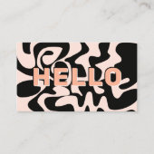 Big letters Hallo Modern Black en Pastel Pink Visitekaartje (Voorkant)