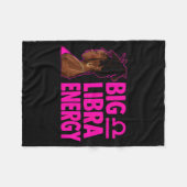 Big Libra Energy Birthday Loc'd Woman Zodiac Bday Fleece Deken (Voorkant (Horizontaal))