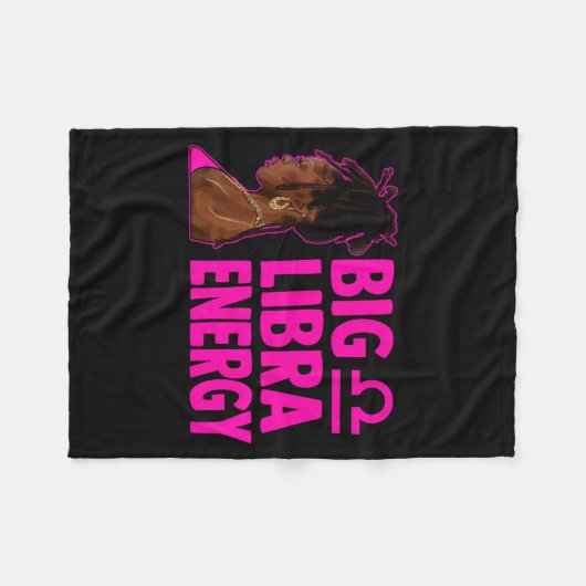 Big Libra Energy Birthday Loc'd Woman Zodiac Bday  Fleece Deken (Voorkant (Horizontaal))