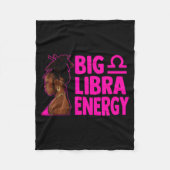 Big Libra Energy Birthday Loc'd Woman Zodiac Bday  Fleece Deken (Voorkant)