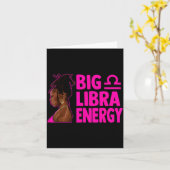 Big Libra Energy Birthday Loc'd Woman Zodiac Bday  Kaart (Gele Bloem)