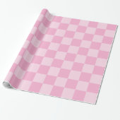 Big Light Pink geruit Cadeaupapier (Uitgerold)